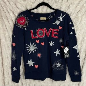 Chaser Navy Blue Embroidered Crewneck Sweatshirt